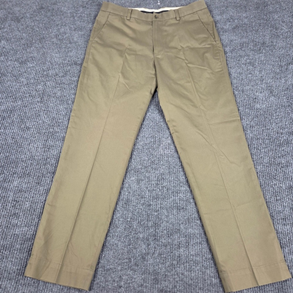 Brooks Brothers Advantage Chino Stretch Clark Fit Mens Pants Khaki W35 L32